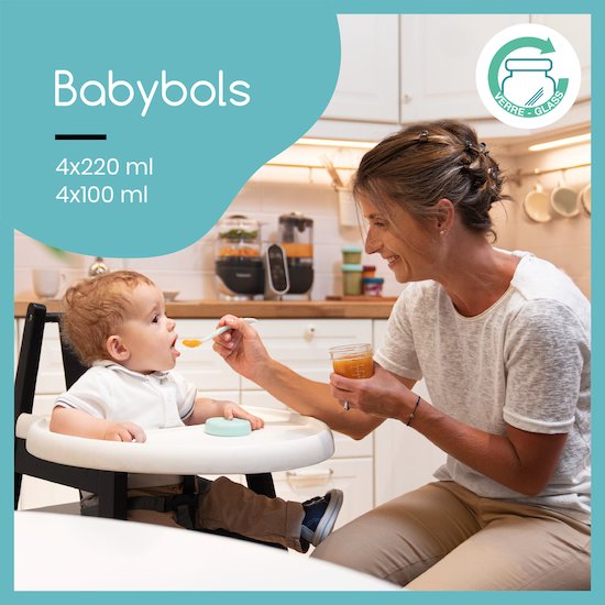 Babymoov 8 Babybols verre + livret recette Multicolore  Babymoov 8 Babybols verre + livret recette Multicolore