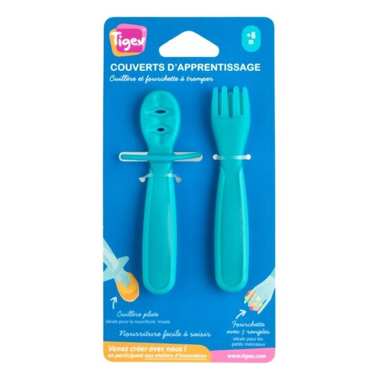 Tigex 2 Couverts d'apprentissage Bleu  Tigex 2 Couverts d'apprentissage Bleu