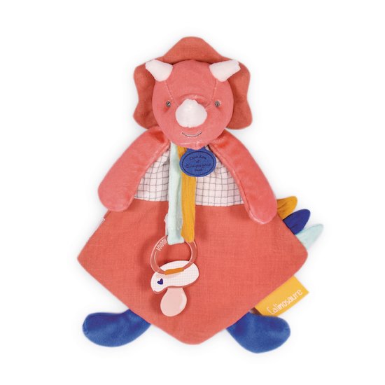 Doudou & Compagnie Doudou attache sucette Les calinosaures Orange 23 cm Doudou & Compagnie Doudou attache sucette Les calinosaures Orange 23 cm