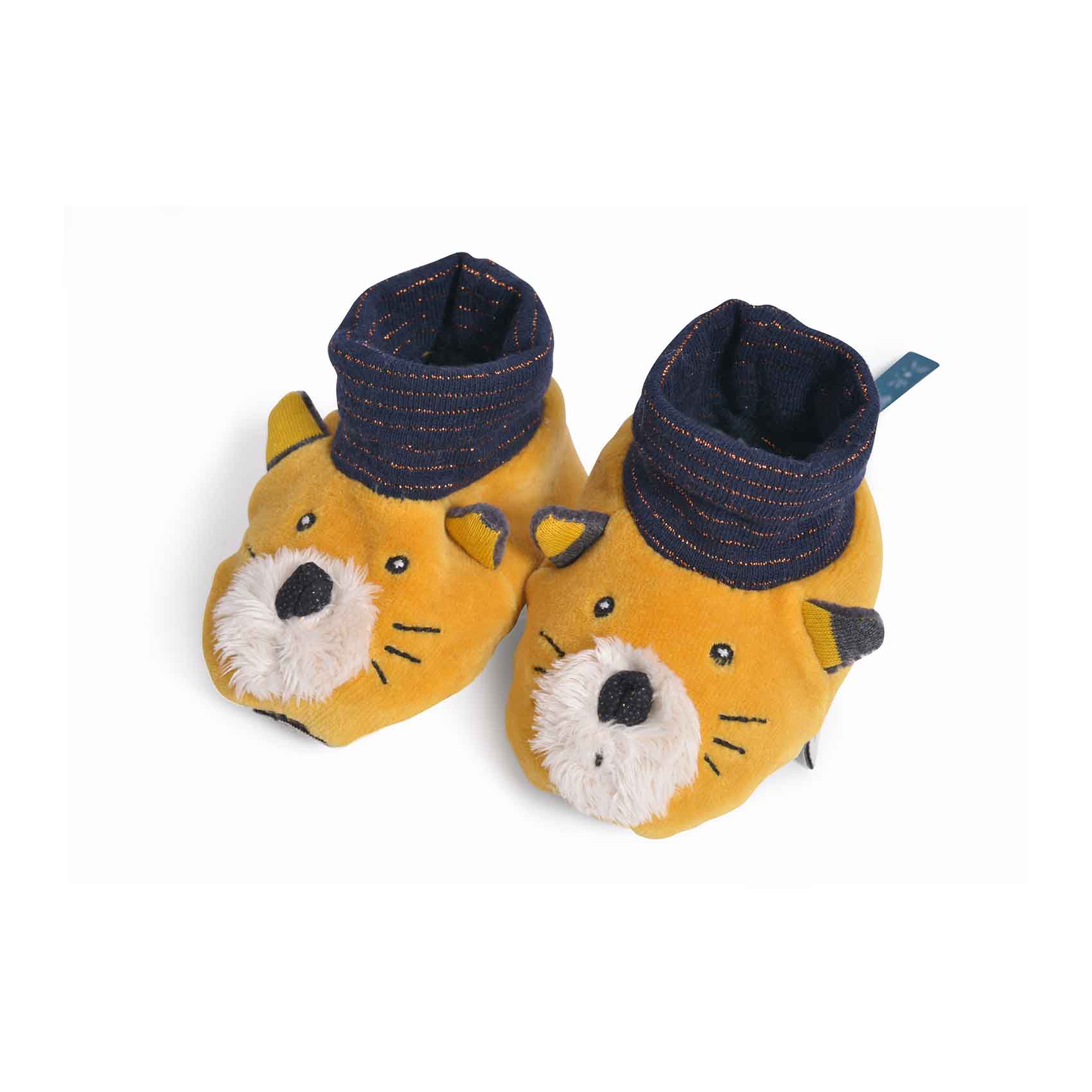Chaussons chat Lulu Les Moustaches MULTICOLORE Moulin Roty