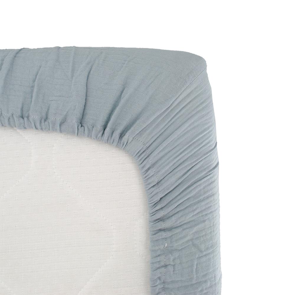 Drap housse lange BLEU Domiva