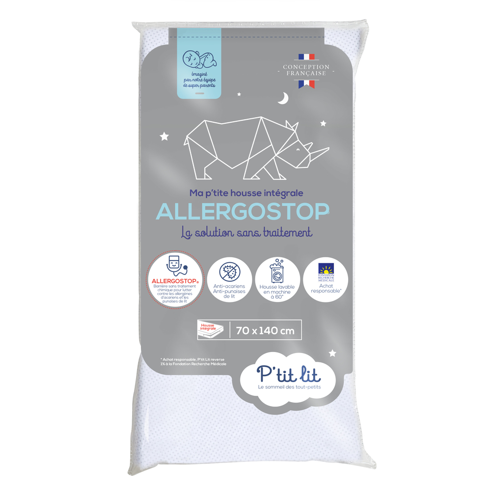 Housse complète protège matelas AllergoStop BLANC P'tit lit