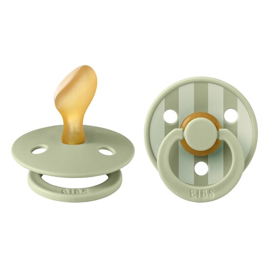 BIBS BIBS x Liberty Tétine Colour 2 Pack Caoutchouc naturel Anatomique Sage/Sage 6-18 mois