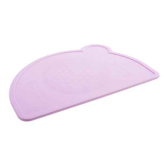 Chicco Set de table en silicone rose 18 mois+ Chicco Set de table en silicone rose 18 mois+