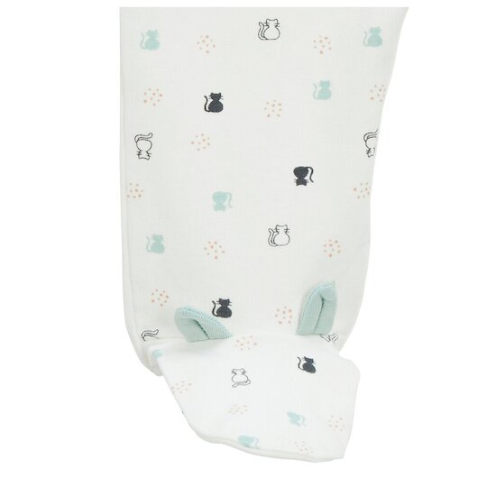 P’tit bisou Pyjama Mon Trousseau Chaton Blanc Imprimé Chaton  P’tit bisou Pyjama Mon Trousseau Chaton Blanc Imprimé Chaton