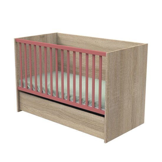 Sauthon Lit 140x70 évolutif en 90x200 et 140x200 Nova Chêne Doré - Rose Canyon 70x140 cm Sauthon Lit 140x70 évolutif en 90x200 et 140x200 Nova Chêne Doré - Rose Canyon 70x140 cm