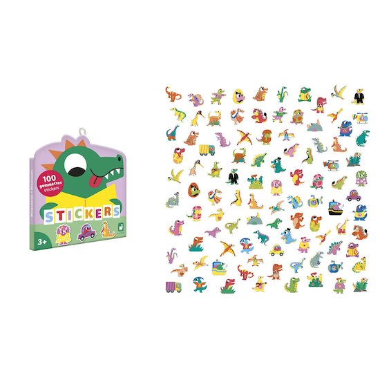 Janod 100 Gommettes Dinosaures Multicolore  Janod 100 Gommettes Dinosaures Multicolore