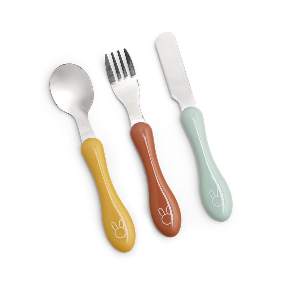 Maïka - Set de 3 couverts en Inox Lapinou MULTICOLORE Maïka