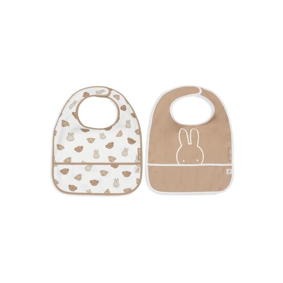 Jollein Lot de 2 Bavoirs imperméable Miffy and Friends Biscuit 