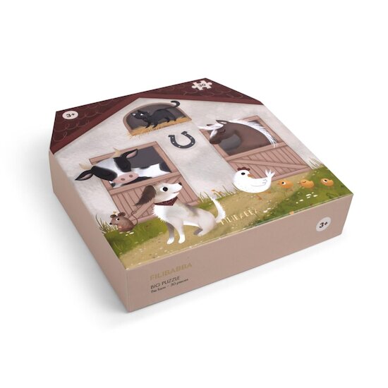 Filibabba Coffret Grand Puzzle 30 pcs A la ferme Multicolore  Filibabba Coffret Grand Puzzle 30 pcs A la ferme Multicolore