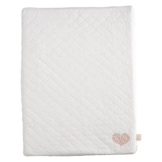 Sauthon Matelas à langer + Serviette Petit Coeur Beige Chiné/Rose Poudré  Sauthon Matelas à langer + Serviette Petit Coeur Beige Chiné/Rose Poudré