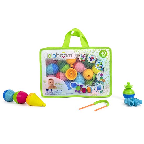 Lalaboom Sac de 48 perles éducatives Multicolore 