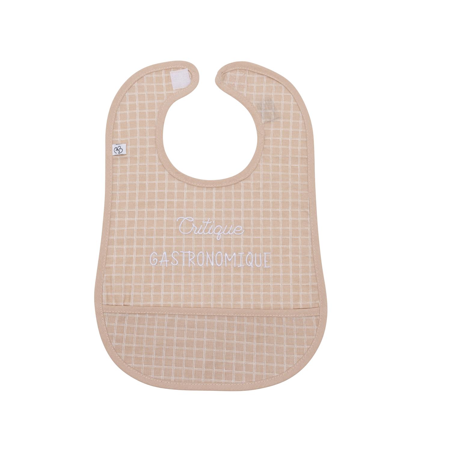 BB & Co - Bavoir coton enduit carreaux ROSE BB&Co