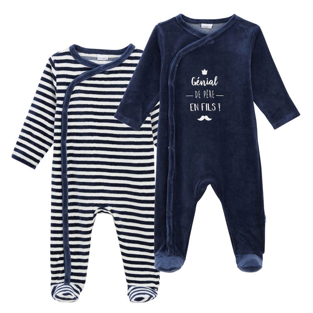 P’tit bisou - Lot de 2 pyjamas Petit Cocon BLANC P’tit bisou