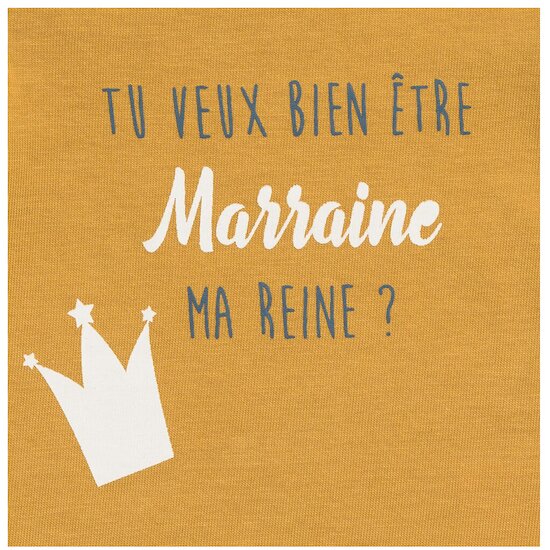 P’tit bisou Body manches longues Marraine Jaune Curcuma  P’tit bisou Body manches longues Marraine Jaune Curcuma