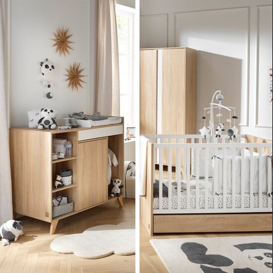 Chambre bébé «Bocca» 2 éléments | Lit bébé et commode