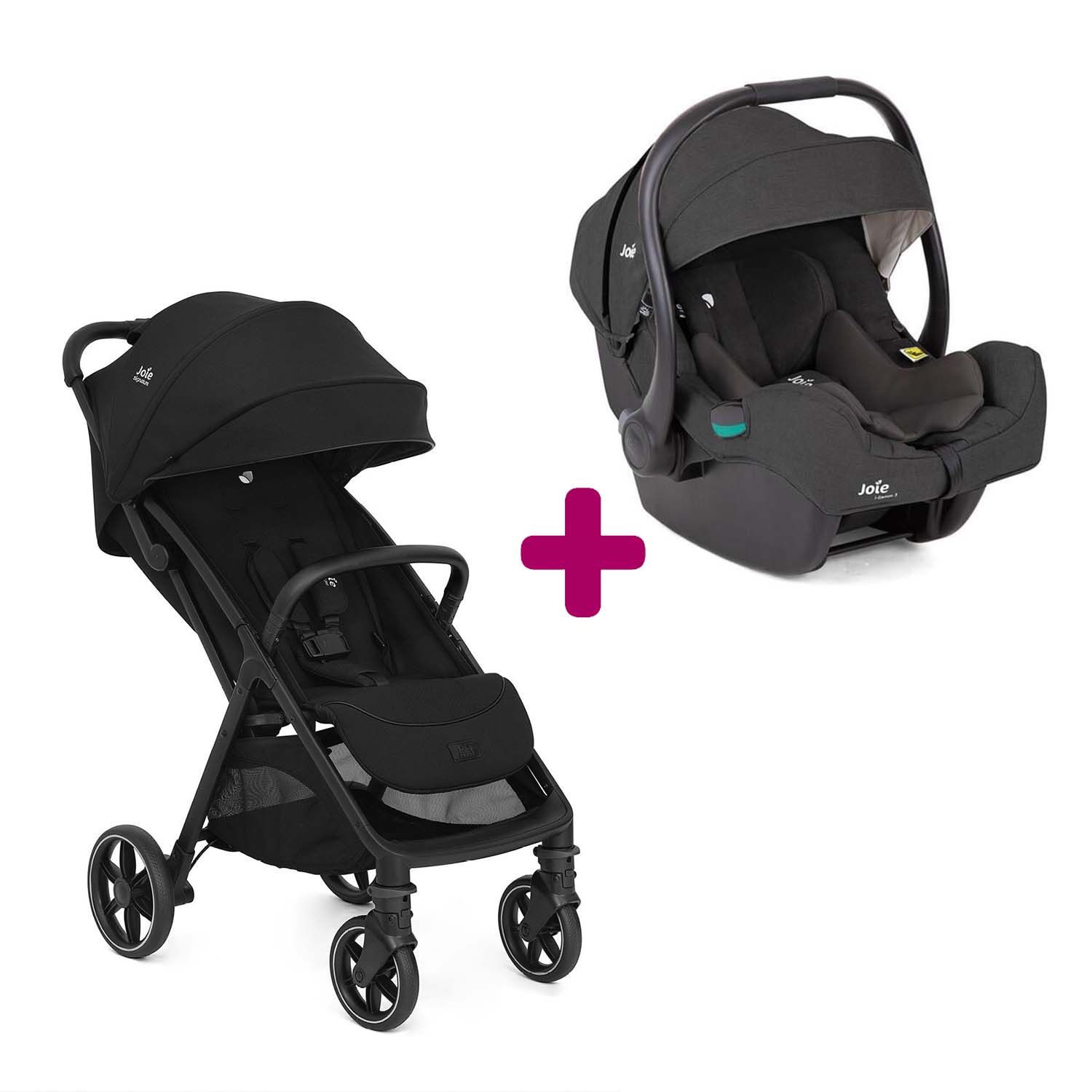 Pack Poussette duo Parcel Lx Eclipse + coque I-gemm 3 Shale Joie