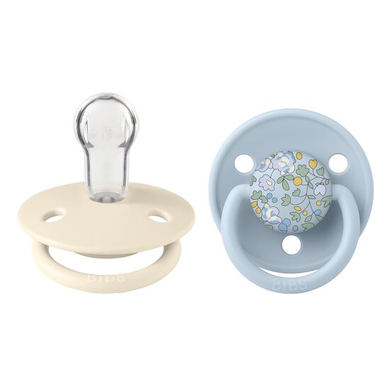 BIBS BIBS x Liberty Tétine De Lux 2 Pack Capel Silicone Ivory/Baby Blue 