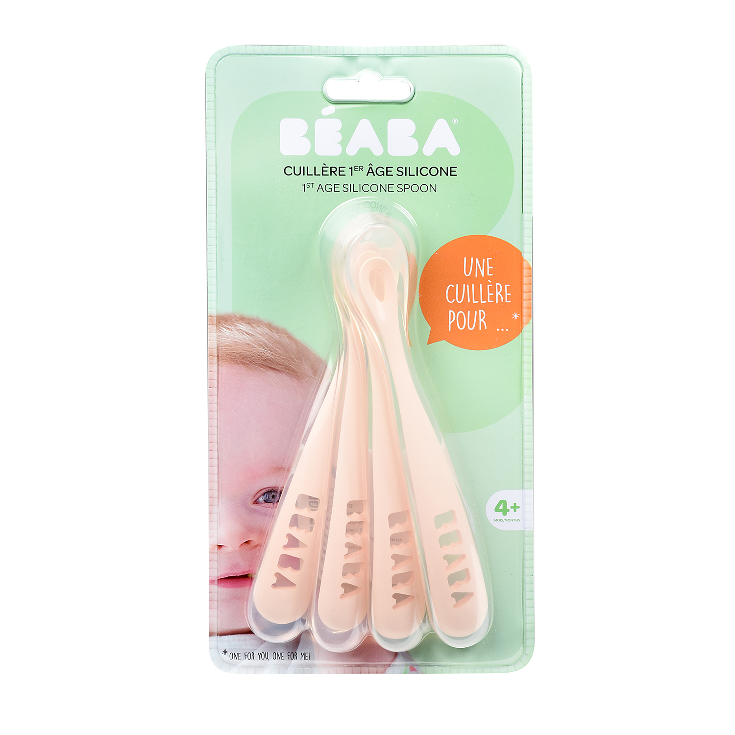 Lot 4 cuillères silicone ROSE Béaba