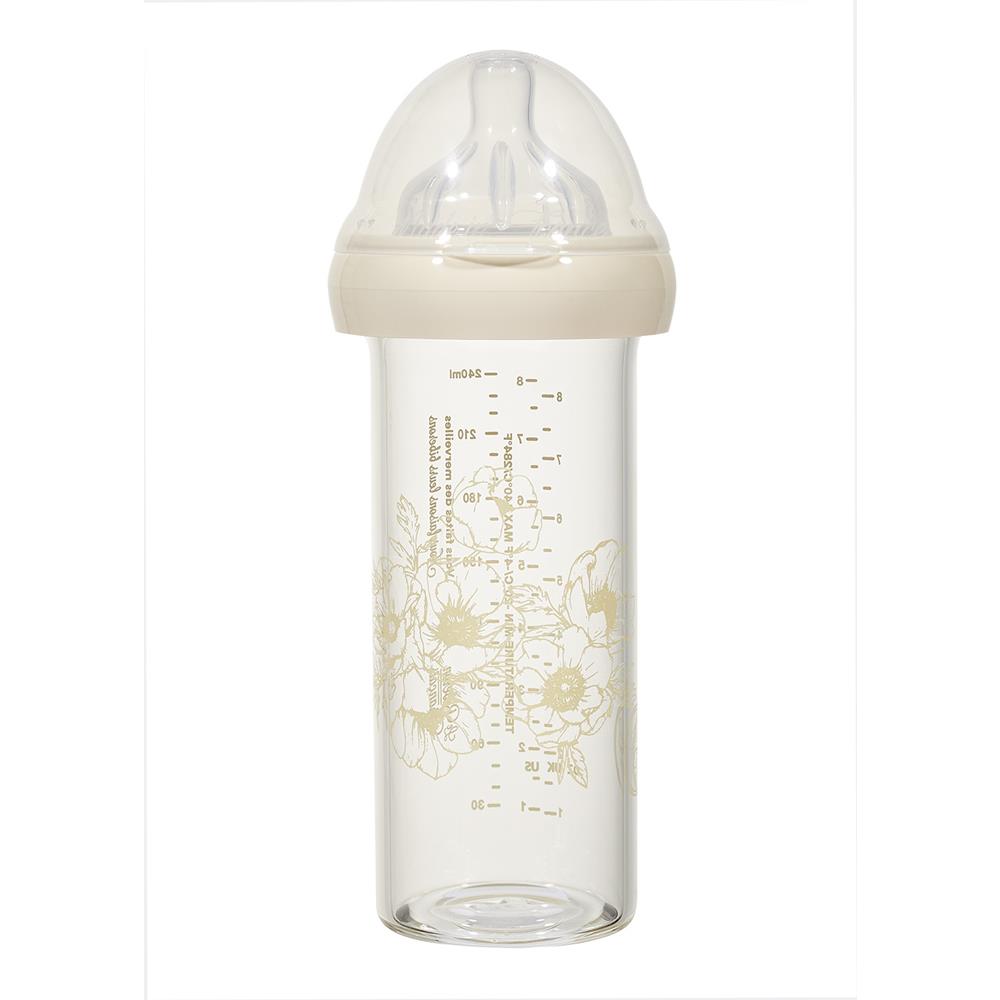 Le Biberon Français - Biberon verre Fleur blanche BLANC Le biberon Français