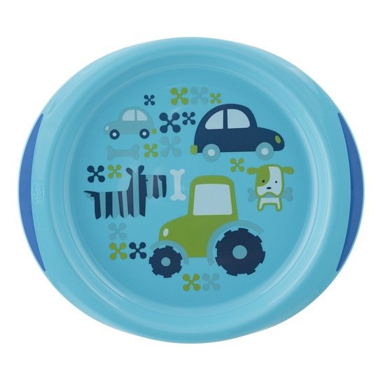 Chicco Assiettes plate & creuse décorées - assortiment de coloris Bleu/Vert  Chicco Assiettes plate & creuse décorées - assortiment de coloris Bleu/Vert