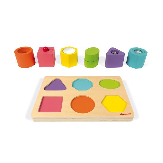 Janod Puzzle 6 Cubes Sensoriels I Wood Multicolore 