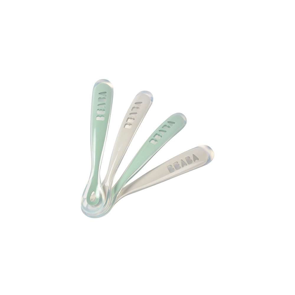 4 cuillères 1er âge silicone VERT Béaba