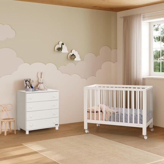 Micuna Lit Bébé Nayra Blanc Taupe 60x120 cm Micuna Lit Bébé Nayra Blanc Taupe 60x120 cm
