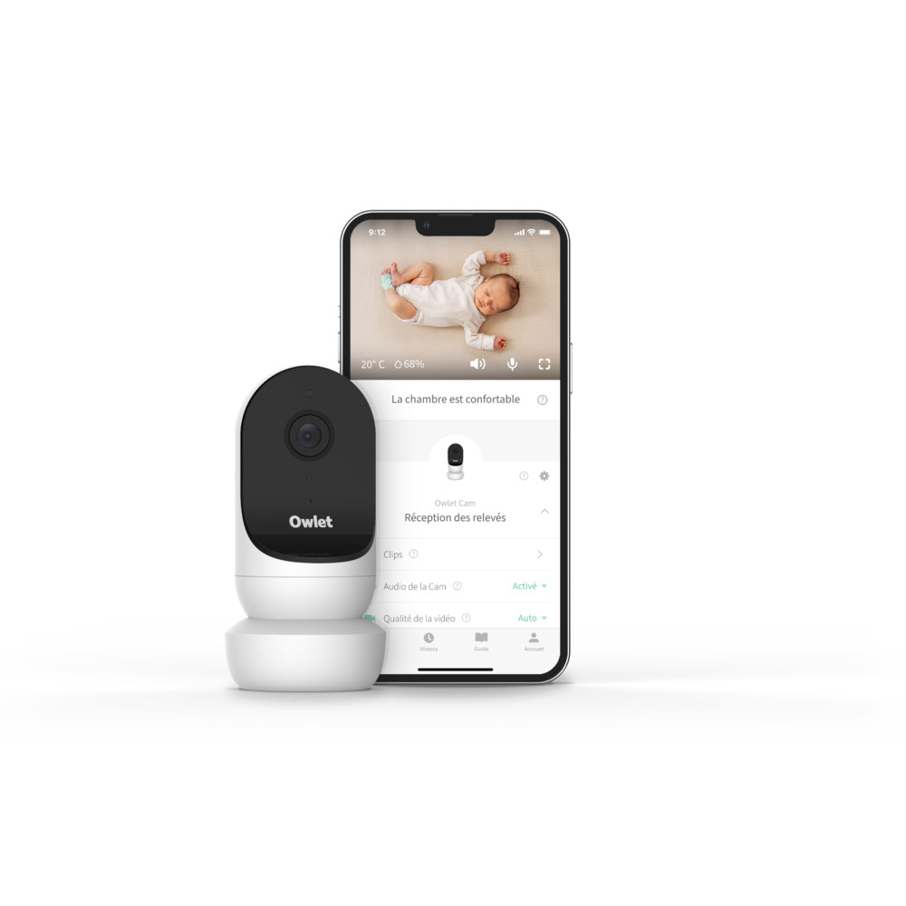 Babyphone audio avec vidéo HD Cam 2 BLANC Owlet
