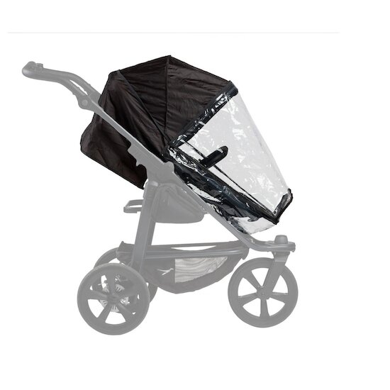 TFK Habillage pluie pour poussette TFK en version combinée Noir  TFK Habillage pluie pour poussette TFK en version combinée Noir