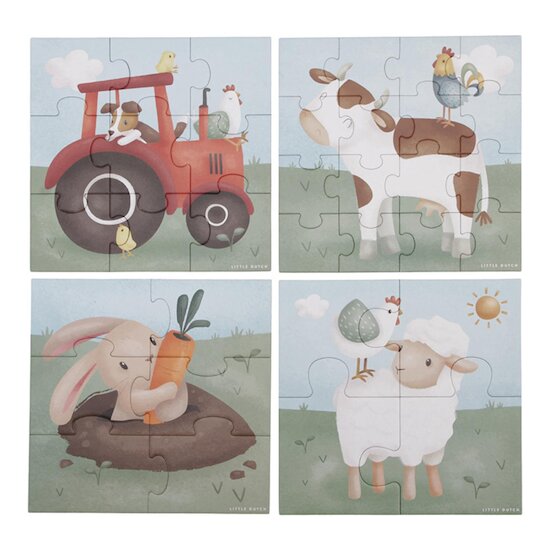 Little Dutch Puzzle 4 en 1 FSC Little Farm  Little Dutch Puzzle 4 en 1 FSC Little Farm