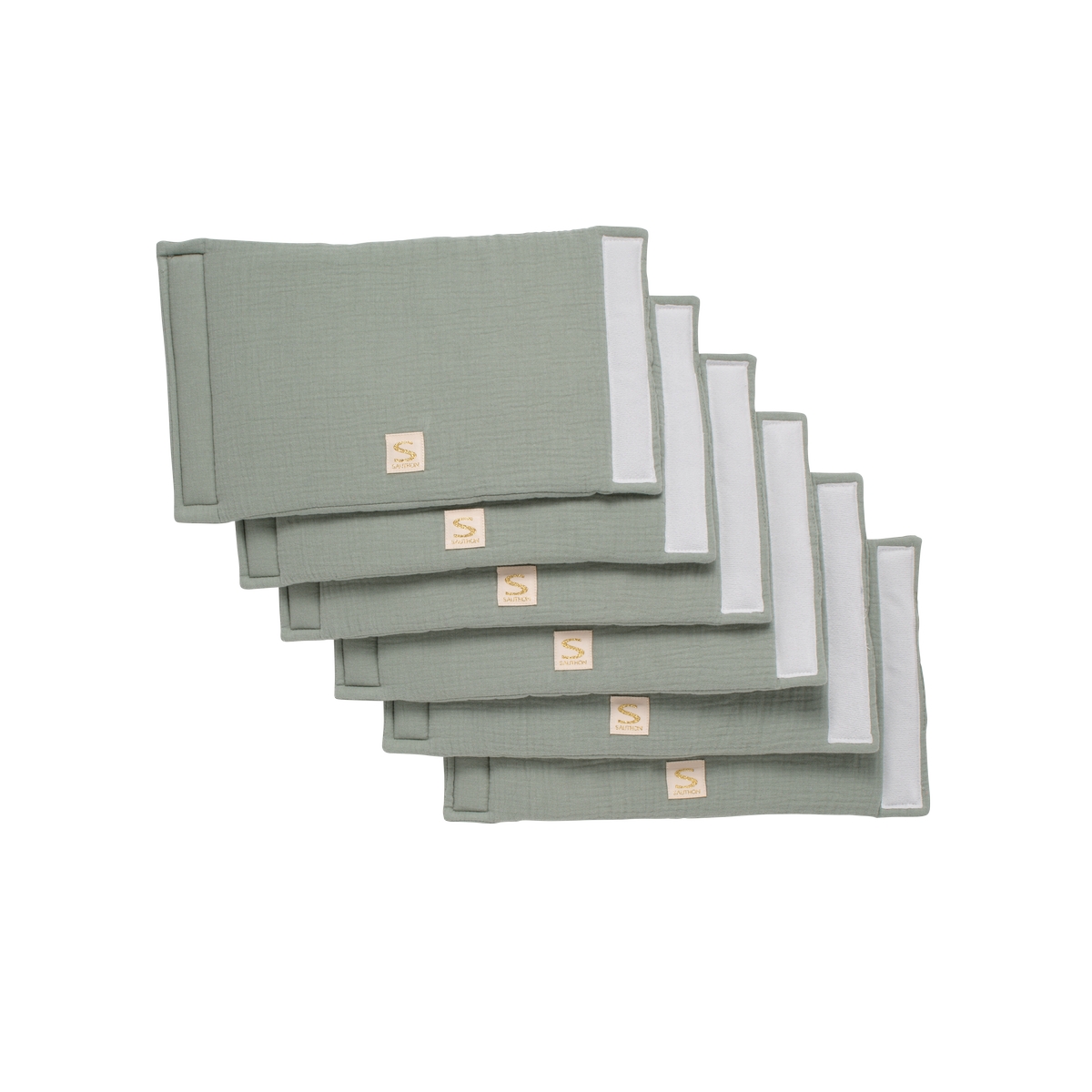 Sauthon - 8 Protections de barreaux Uni Sauge VERT Sauthon