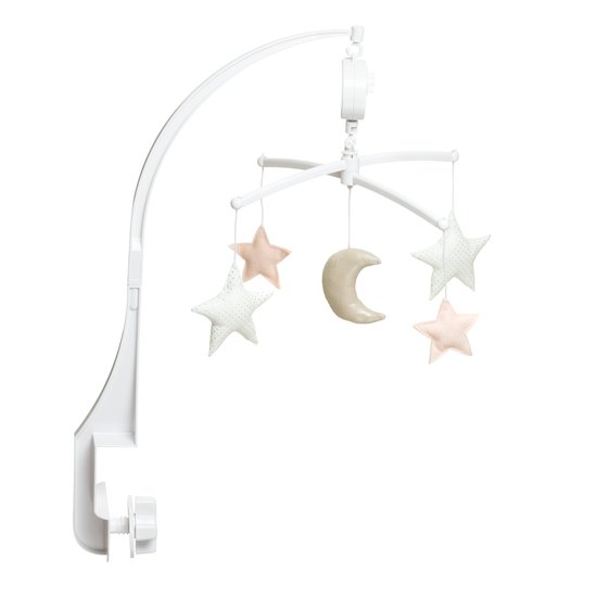 Pouce et Lina Mobile Musical Lune Gris Rose Nude  