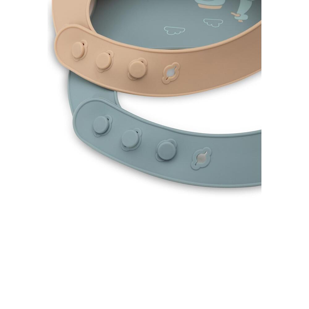 Lot de 2 Bavoirs Silicone On The Go MULTICOLORE Jollein