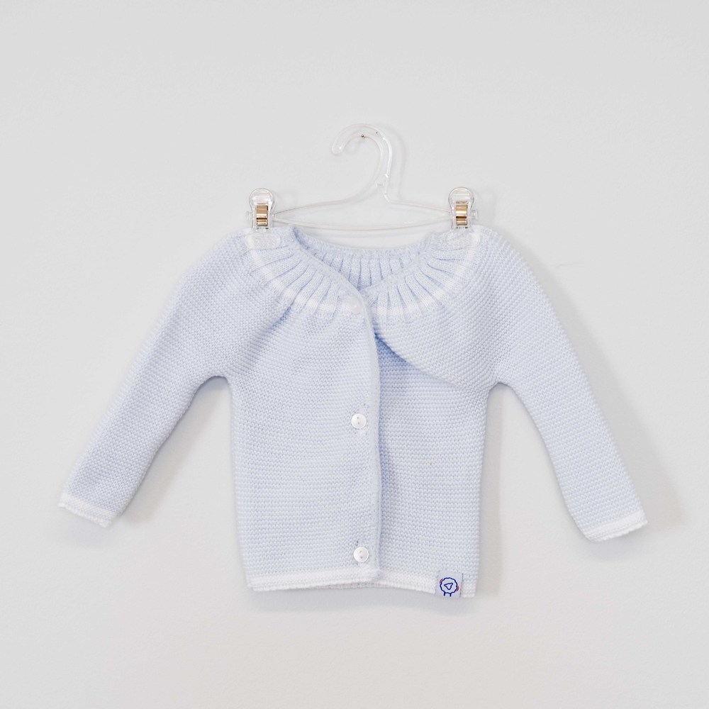 Brassière de naissance avec boutons BLEU La Manufacture de layette