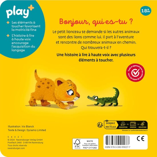 Play+ Livre Es-tu un lion comme moi ? Multicolore  Play+ Livre Es-tu un lion comme moi ? Multicolore