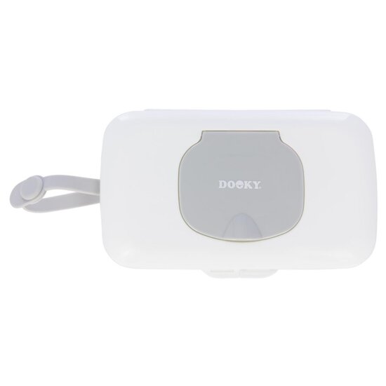 Dooky Boîte à lingettes transportable Blanc/Gris  Dooky Boîte à lingettes transportable Blanc/Gris