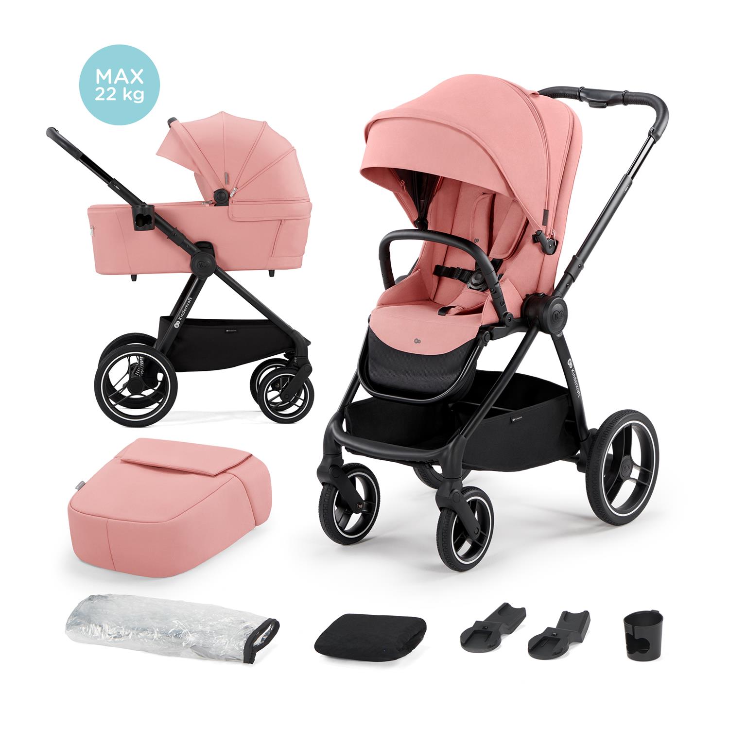 Poussette Multifonction Néa 2en1 ROSE Kinderkraft