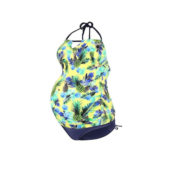 Cache cœur Tankini maternité Aloha Jaune 