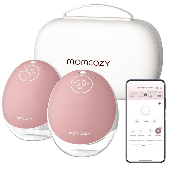 Momcozy Tire-lait mobile M9 double Blanc/ Rose 180 ml