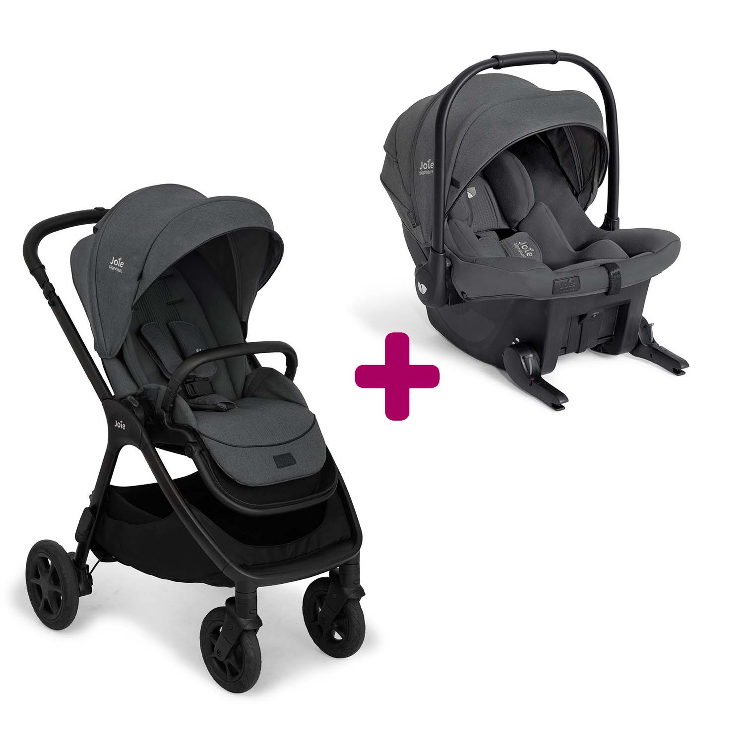 Pack poussette duo Finiti Ebony + coque Sprint Ebony Joie