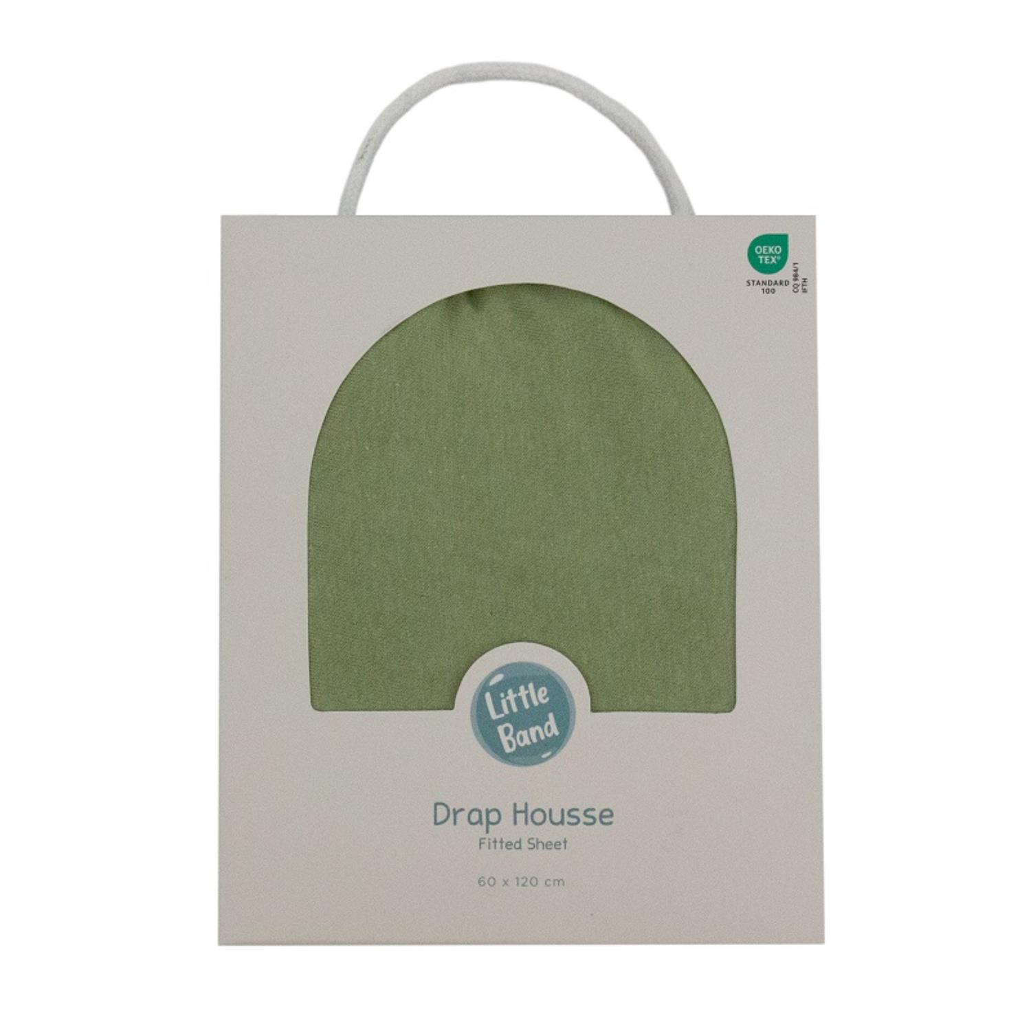 Drap housse mousse jersey VERT Little Band