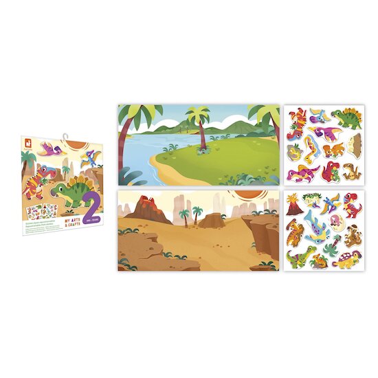 Janod Stickers Repositionnables Dinos Multicolore  Janod Stickers Repositionnables Dinos Multicolore