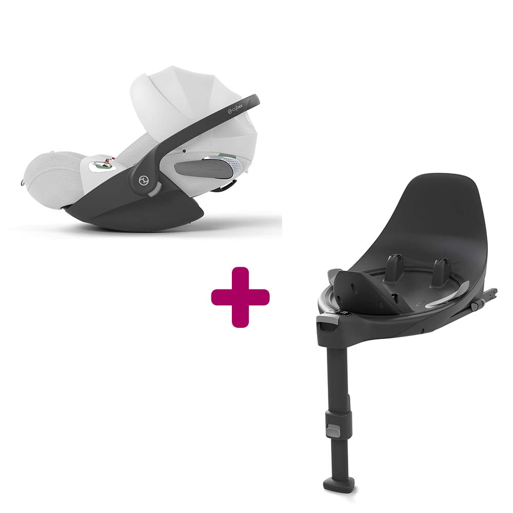 Cybex - Coque Cloud T i-Size Tissu Plus Platinum White + base T i-size  Cybex