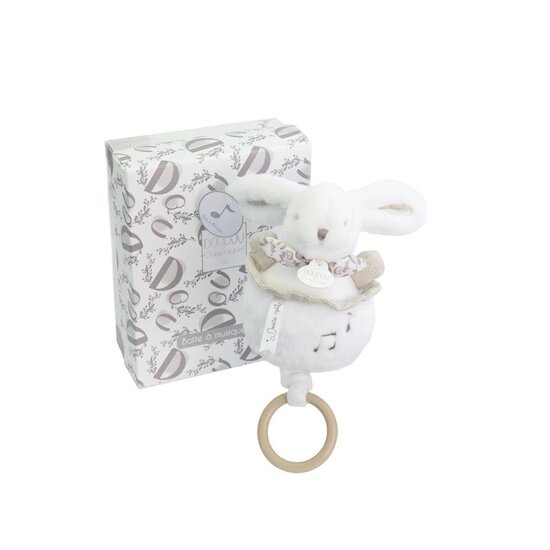 Doudou & Compagnie Boite à musique Lapin Doudou Blanc 20 cm Doudou & Compagnie Boite à musique Lapin Doudou Blanc 20 cm