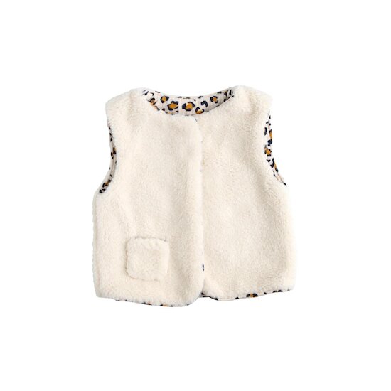 Sauthon Gilet Sans Manche Léopard Ecru/Noir/Caramel  Sauthon Gilet Sans Manche Léopard Ecru/Noir/Caramel