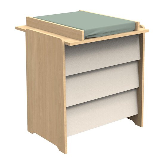 Sauthon Commode 3 tiroirs vanille Chêne Miel - Meringue  Sauthon Commode 3 tiroirs vanille Chêne Miel - Meringue