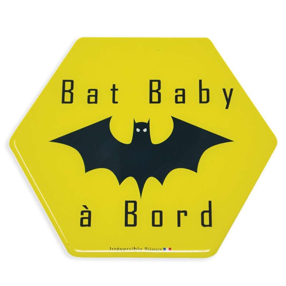 Adhésif « Bébé à Bord Bat baby » JAUNE Irréversible Bijoux