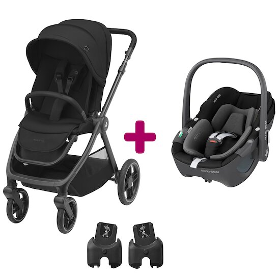 Maxi Cosi Pack poussette duo Oxford + coque pebble 360 Essential Black  