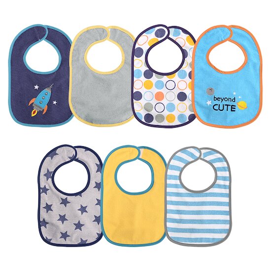 Lorelli Lot de 7 bavoirs avec velcro Garçon Multicolore  Lorelli Lot de 7 bavoirs avec velcro Garçon Multicolore
